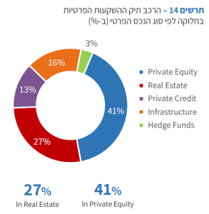 פילוח התיק הלא סחיר לפי סוגי נכסים